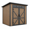 Abri de jardin 213 x 130 x 185 cm en acier brun et noir à double porte style moderne