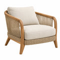 Fauteuil 76 x 82 x 84 cm en bois et corde tressée beige style naturel