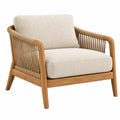 Fauteuil 80 x 78 x 80 cm en bois et corde beige style naturel