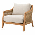 Fauteuil 76 x 78 x 82 cm en bois naturel et corde tressée beige style bohème