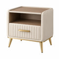 Table de chevet 50 x 40 x 60 cm en bois beige avec tiroir style contemporain