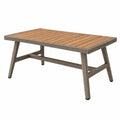 Table de jardin 150 x 90 x 75 cm bois brun et résine tressée - rectangulaire