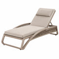 Transat de jardin 200 x 75 x 85 cm en aluminium beige réglable