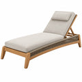 Chaise longue de jardin 200 x 75 cm en bois beige réglable